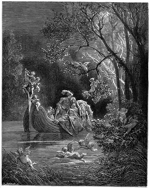 Alcina and Ruggiero as happy lovers out fishing (canto 7: 32)