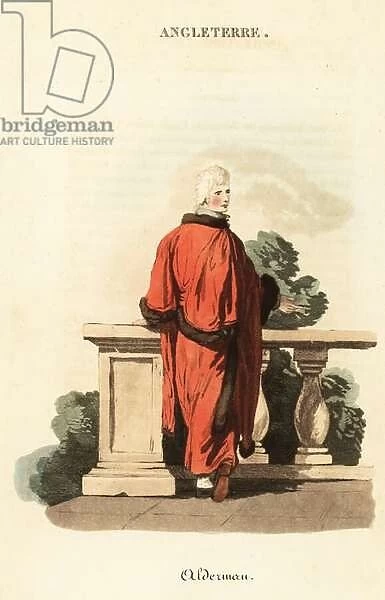 Alderman of London in ceremonial robes, 1800s. 1821 (engraving)