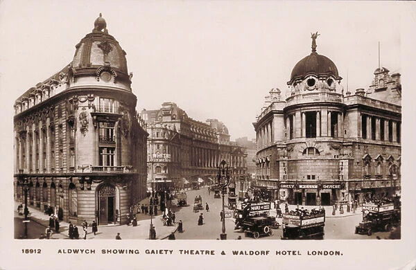 Aldwych, London, Gaiety Theatre, Waldorf Hotel (b  /  w photo)