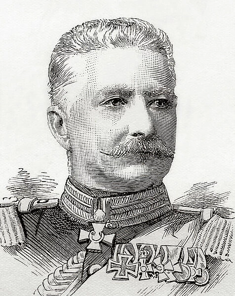 Alfred Ludwig Heinrich Karl Graf von Walderse, 1832 -1904. German Field Marshall General. From The Review of Reviews, published 1891