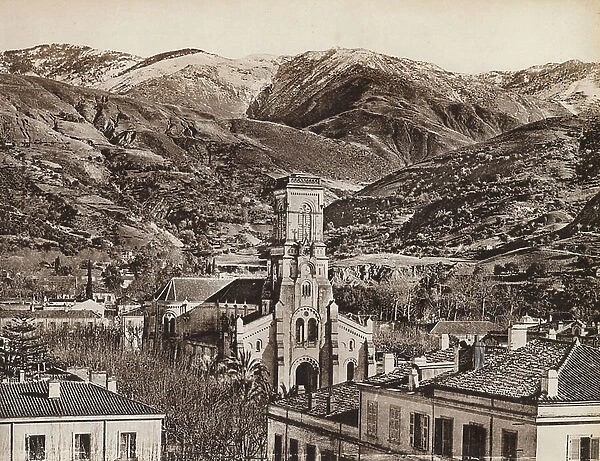 Algerie  /  Algeria: Blida, L'Eglise Et La Montagne (b / w photo)