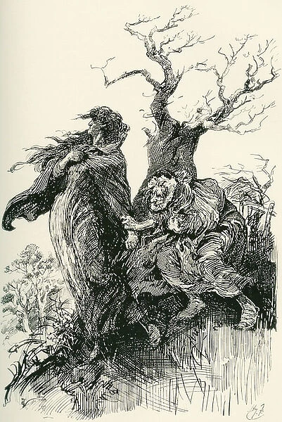 Alice Brown and Her Mother. 'After some quarter of an hour's walking, the old woman, spent and out of breath, ventured to hold by her skirts; but she ventured no more