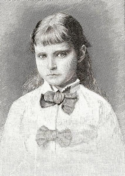 Alix of Hesse and by Rhine later Alexandra Feodorovna, 1872 - 1918. Seen here aged 5. Empress consort of Russia as spouse of Nicholas II. From The Strand Magazine, published 1896