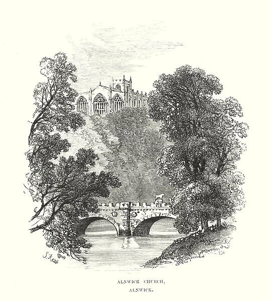 Alnwick Church, Alnwick (engraving)