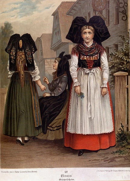 Alsatians in regional costume, 1870