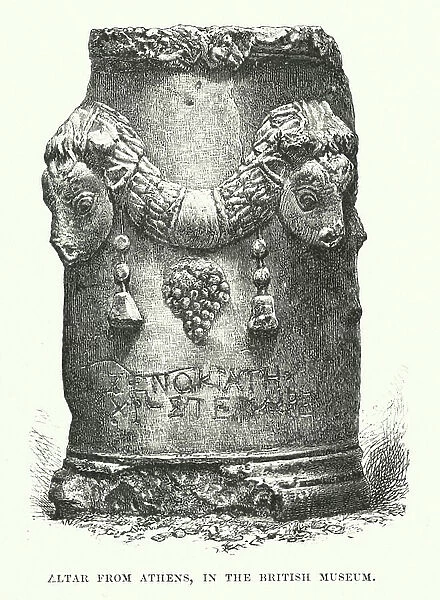 Altar from Athens, in the British Museum (engraving)