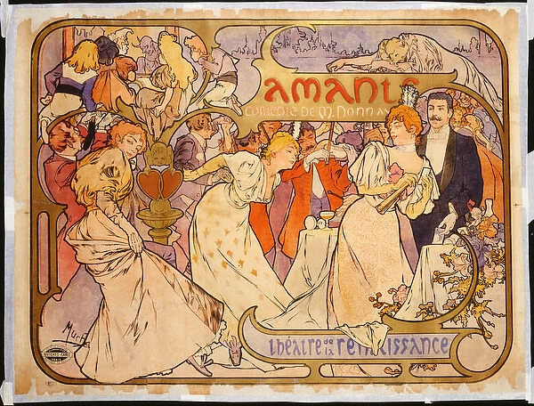 Amants, 1895 (lithograph in colours)