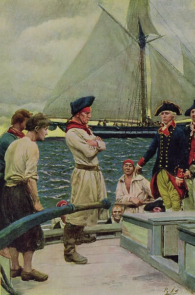 An American Privateer Taking a British Prize, illustration from Pennsylvania s