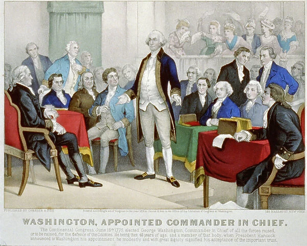 American Revolutionary War (American War of Independence) 1775-1783: Washington appointed commander-in-chief by the Continental Congress, delegates from the Thirteen Counties that became the government of the United States. June 1775