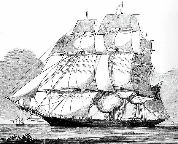 The American tea clipper Witch of the Wave in the Thames, 1850