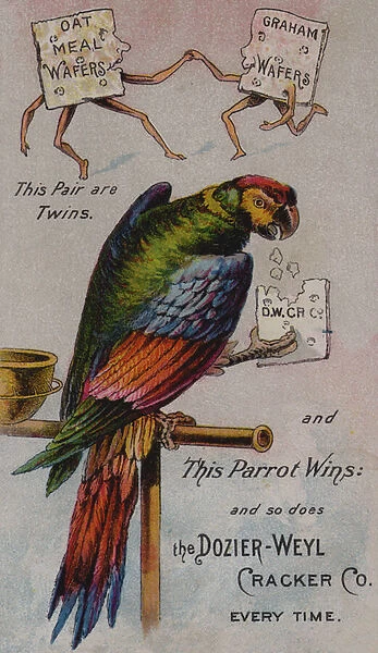 American trade card advertising the Dozier-Weyl Cracker Company (colour litho)