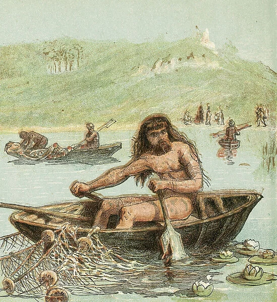 Ancient Briton in his Boat
