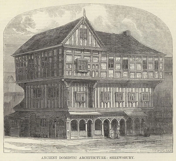 Ancient Domestic Architecture, Shrewsbury (engraving)