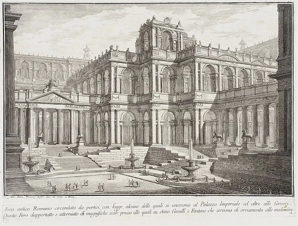 Ancient Forum Surrounded by Porticoes, c. 1743 (engraving)