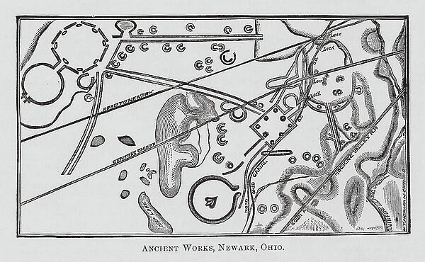 Ancient Works, Newark, Ohio (engraving)