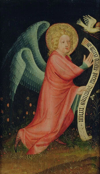 The Angel of the Annunciation, from The Harvester Altar, c. 1410 (tempera on oak)