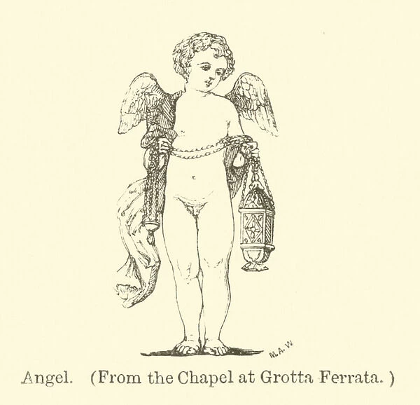 Angel, from the Chapel at Grotta Ferrata (engraving)