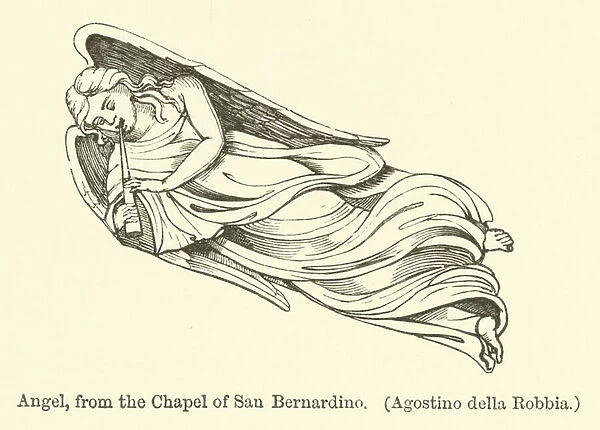 Angel, from the Chapel of San Bernardino, Agostino della Robbia (engraving)
