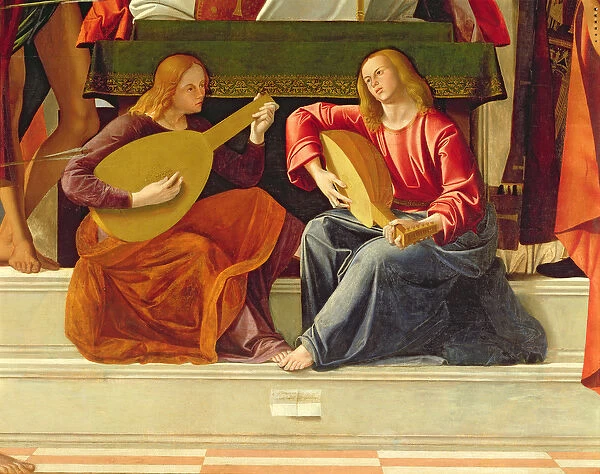 The angel musicians, from the altarpiece of Saint Ambrose (oil on panel