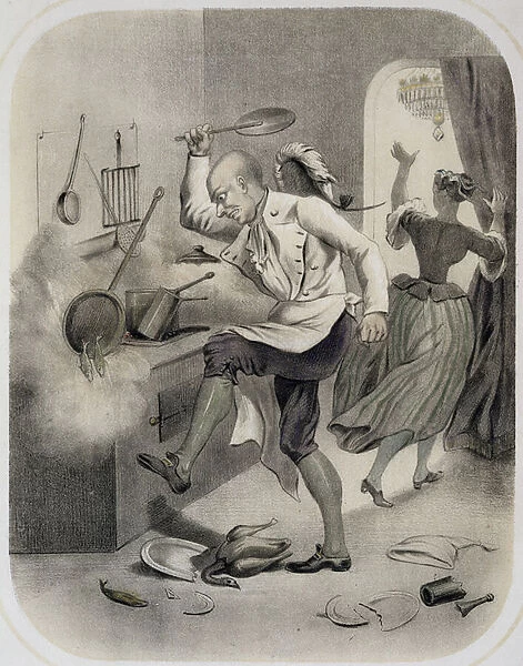 Anger in the Kitchen, from a series of prints depicting the Seven Deadly Sins, c
