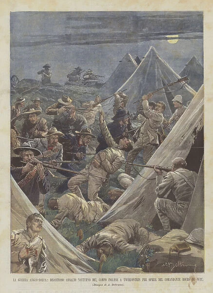 The Anglo-Boer War, The Disastrous Night Assault Of The English Camp At Tweefontein By The... (colour litho)