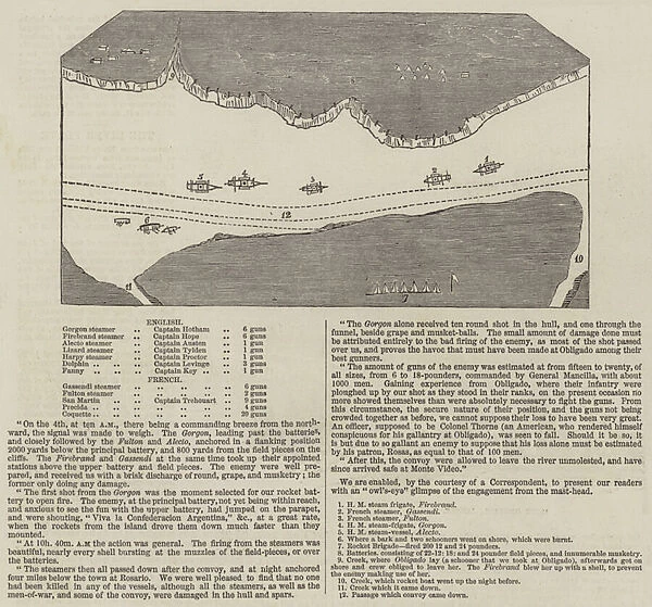 Anglo-French Blockade of the Rio de la Plata (engraving)