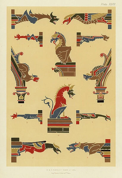 Animals and birds conventionally rendered, for the decorations of walls (colour litho)