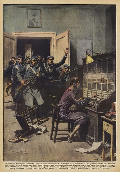 An animous telephone operator (Colour Litho)