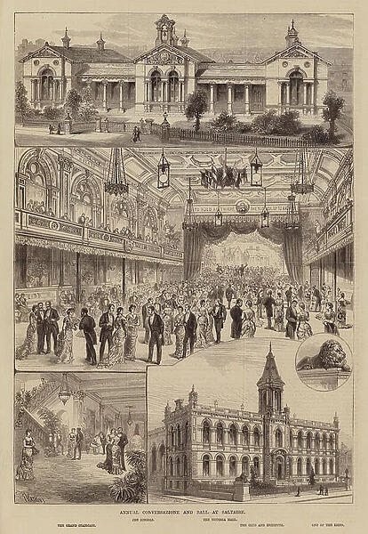 Annual Conversazione and ball at Saltaire, Yorkshire (engraving)