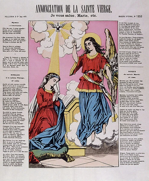 annunciation of the Virgin Mary as she is visited by an angel