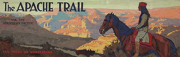 The Apache Trail via the Southern Pacific, 1917 (gouache and pencil on paper)