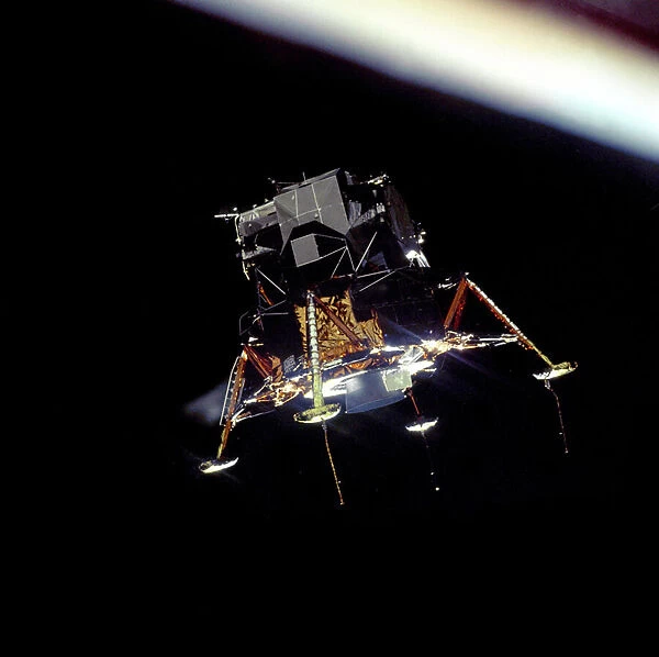 The Apollo 11 Lunar Module Eagle prepares to land, 1969 (photo)