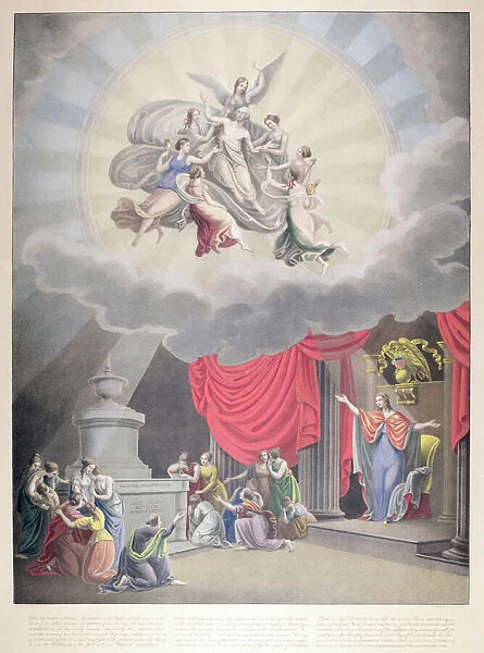 The Apotheosis of Washington, engraved by H. Weishaupt (colour litho)