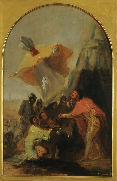 Apparition of Saint Isodoro to Saint King Fernando in front, 1798-1900 (oil on canvas) of the walls of Seville
