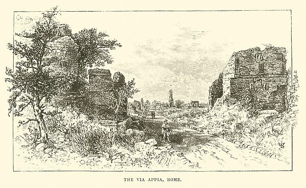 The Via Appia, Rome (engraving)