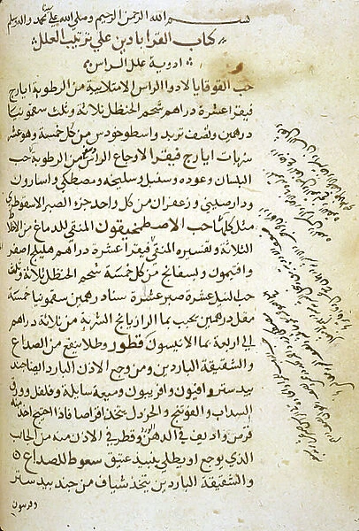 Arabic formulary Compound Remedies Arranged According to Ailment, 13th century