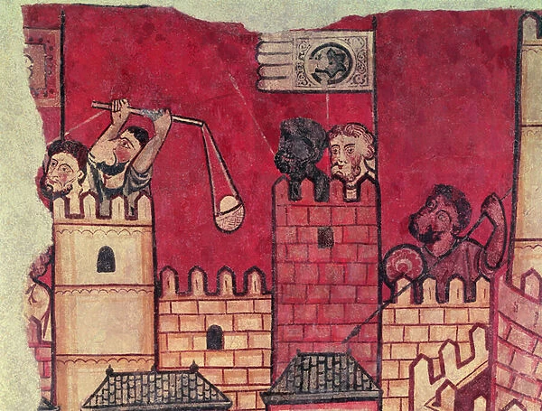 Arabs defending the city of Mallorca from attack by King James I the Conqueror in 1229, fragment of The Conquest of Mallorca, 1285-90 (fresco)