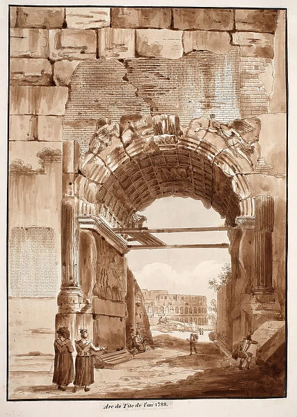 The Arch of Titus in 1788, 1833 (etching with brown wash)