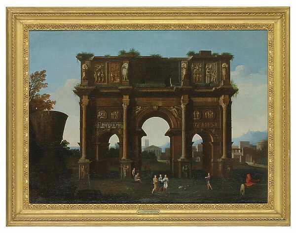 An architectural capriccio with the Arch of Constantine (oil on canvas)