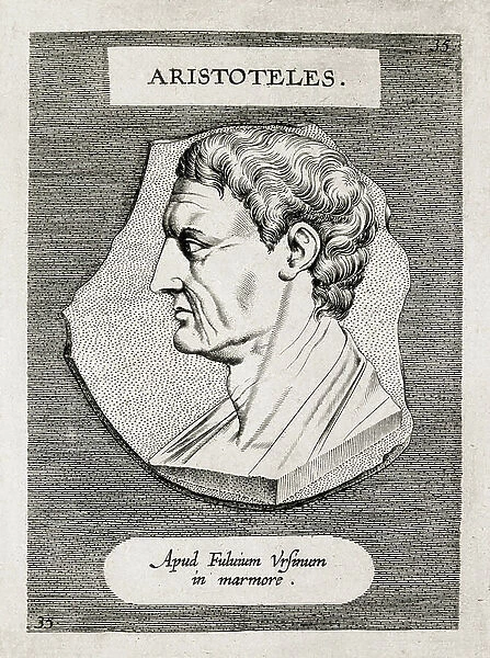 ARISTOTLE (384-332 BC). Greek philosopher (engraving)