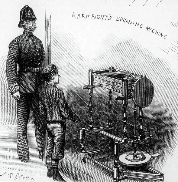 Arkwright's water frame spinning machine, 1850
