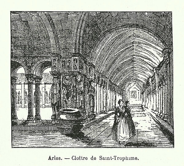 Arles, Cloitre de Saint-Trophime (engraving)
