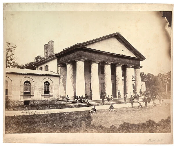 Front of Arlington House, 28 June 1864 (sepia photo)