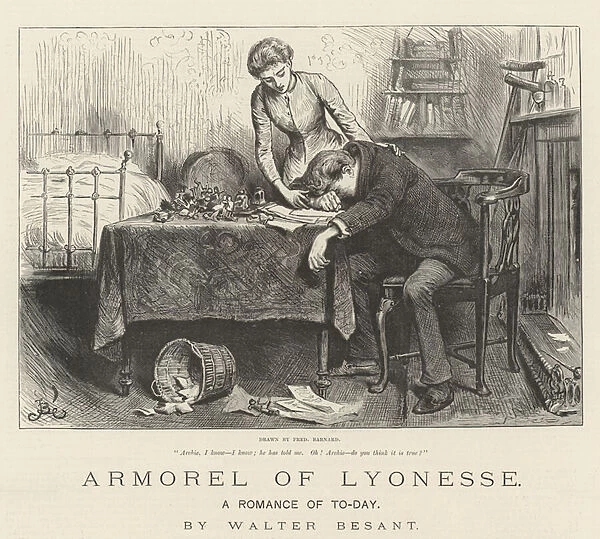 Armorel of Lyonesse, A Romance of To-Day, by Walter Besant (engraving)
