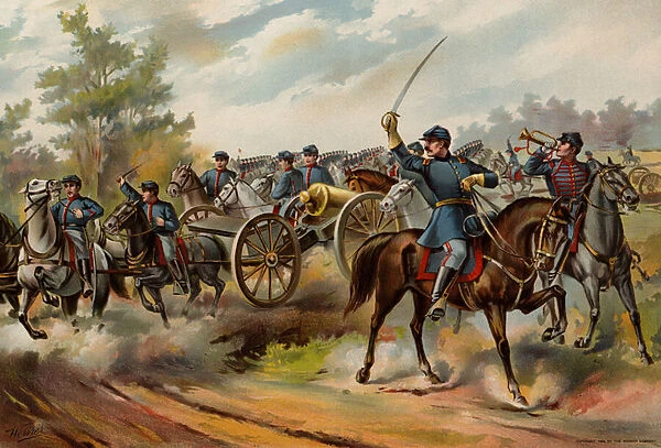 US Army, Horse Artillery, 1865 (colour litho)