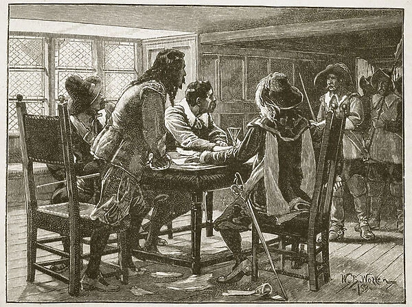 Arrest of the conspirators at the Mermaid, illustration from Cassell