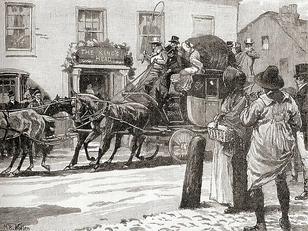 The arrival of the mail coach, 1837