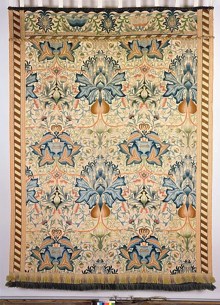 The Artichoke embroidered hanging, worked by Mrs Godman, 1877 (crewel wools on linen)