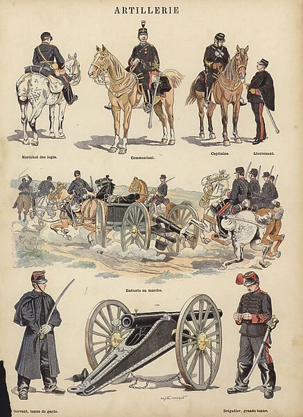 Artillery of the French army (colour litho)