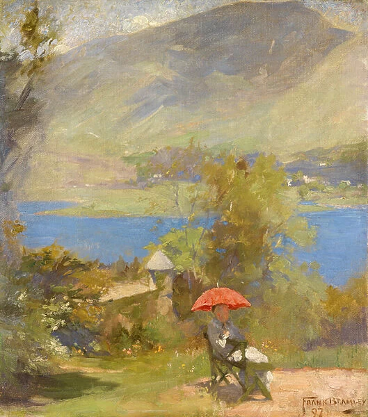 The Artists Wife at Grasmere, 1907 (oil on canvas)